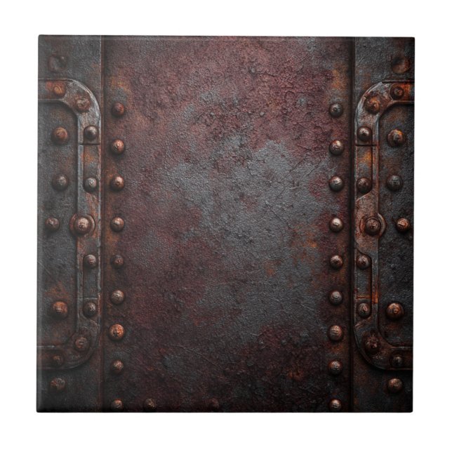 Rustic Industrial Metal Tile (Front)