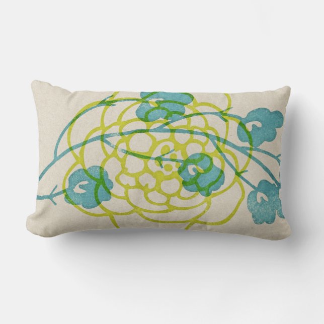 rustic inky floral graphic pillow (Front)