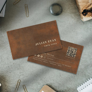 Rustic Iron Bold Stencil Construction Metal Business Card