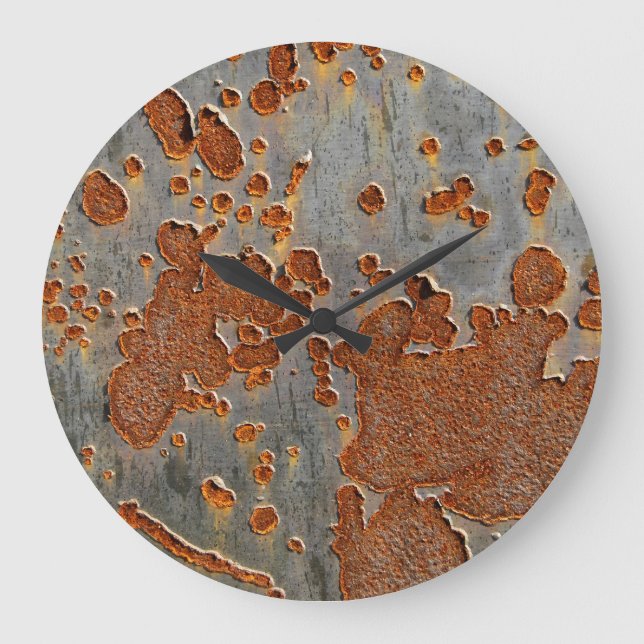 Rustic Iron: Yellow Mottled. Large Clock (Front)
