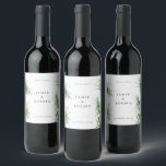 Rustic Island Palm Tree Beach Wedding Wine Label<br><div class="desc">Rustic watercolor island palm trees,  personalised wine labels.  Modern and elegant design template.</div>