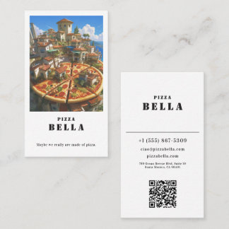 Rustic Italian Pizza Bella Coastal Town Shop Business Card