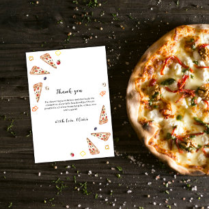 Rustic Italian Slice Pizza Baby Shower Thank You Card