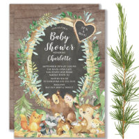 Rustic It's A Boy Woodland Animals Baby Shower