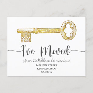 Rustic I've Moved Key Photo Moving Announcement Postcard