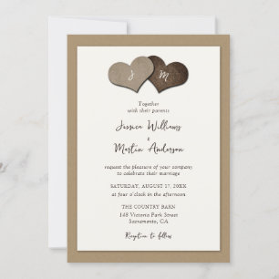 Rustic Ivory Kraft Paper Wedding Invitations