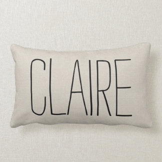 Rustic Ivory Name Monogram Lumbar Cushion