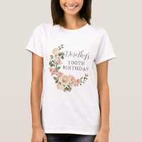 Rustic Ivory White Floral 100th Birthday Gift