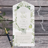 Rustic Ivy Ferns & Greenery White Dinner