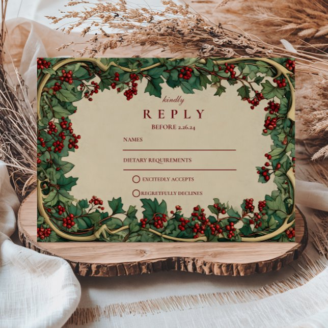 Rustic Ivy Romance Wedding RSVP Card (Creator Uploaded)