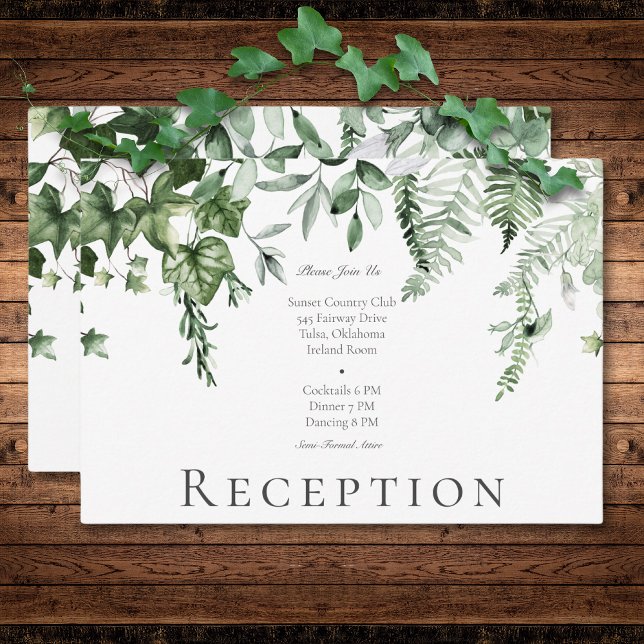 Rustic Ivy & Sage Greenery Wedding Reception Enclosure Card (Rustic Ivy & Sage Greenery Wedding Reception Enclosure Card)