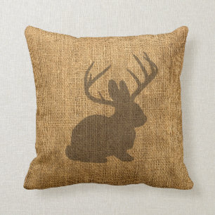 Rustic Jackalope Cushion
