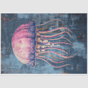 Rustic Jellyfish Oil Painting Decoupage Tissue Paper