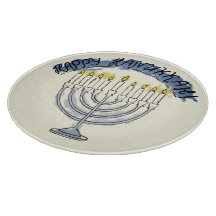 Rustic Jewish Hiliday Painted Hanukkah Menorah