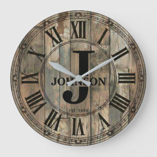Rustic Johnson Family Clock Farmhouse Decor