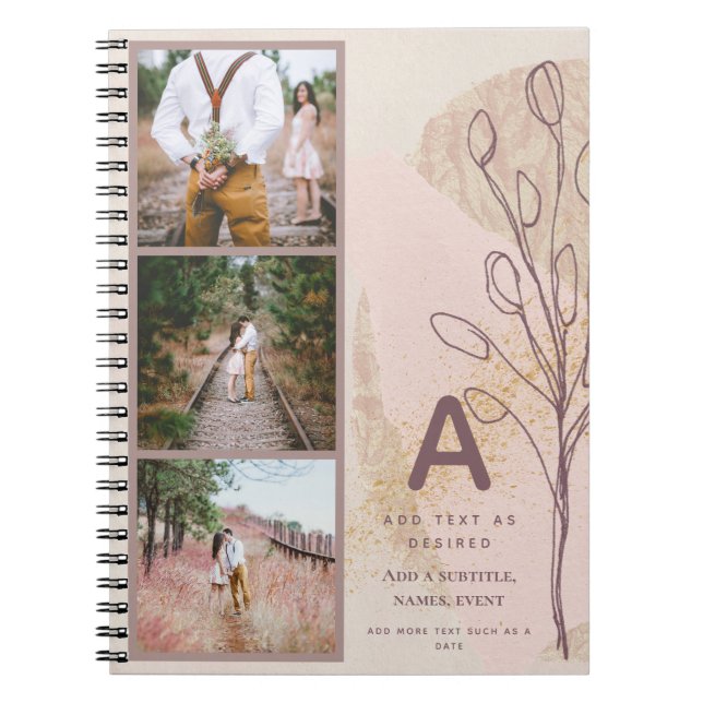 Rustic Journal Gift Personalised Abstract Fall (Front)