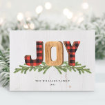 Rustic Joy Christmas Non-Photo Holiday Card<br><div class="desc">Wish your friends and family a happy holiday season with this unique Joy holiday design. Personalise with your holiday greeting and family name.</div>