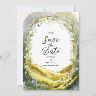 Rustic Joyful Wildflower Wedding Save The Date