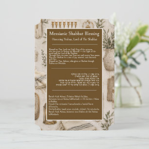 Rustic Judaica, Messianic Jewish Shabbat, Kiddush Card