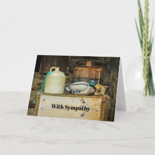 Rustic Jug Duck Decoy Photo Sympathy Card
