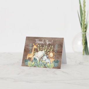 Rustic Jungle Baby Shower Thank You Note Card