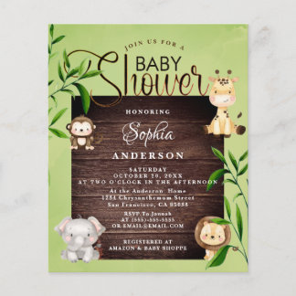 Rustic Jungle Safari Animals Greenery baby Shower 
