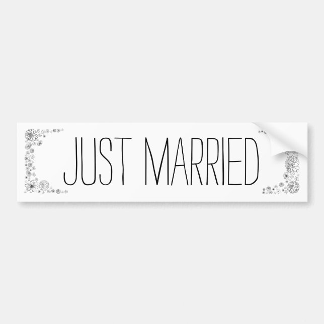 Rustic Just Married bumper sticker (Front)