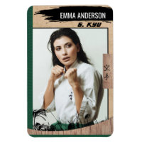Rustic Karate Green Belt Wood Trading Card