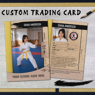 Rustic Karate Yellow Belt Wood Trading Card