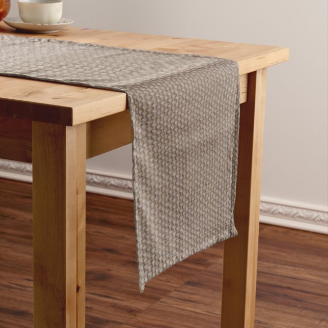 Rustic Khaki burlap country chic table runner (In Situ)