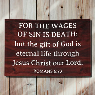 Rustic King James Bible Romans Christian Gospel Banner