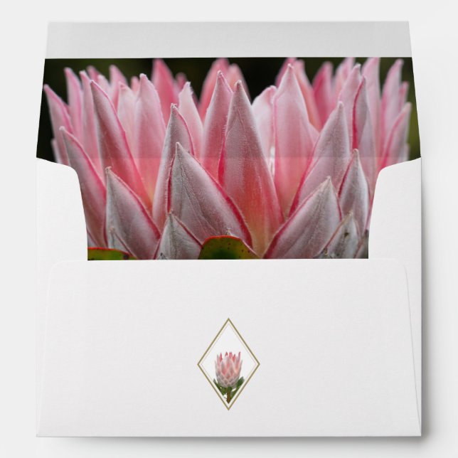 Rustic King Protea 5x7 Wedding Invitation Envelope (Back (Bottom))