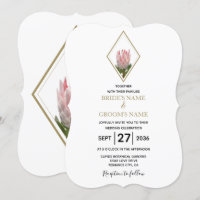 Rustic King Protea Wedding Invitations