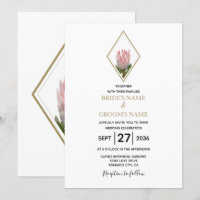 Rustic King Protea Wedding Invitations