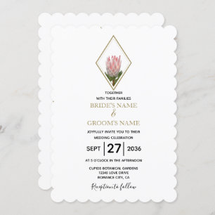 Rustic King Protea Wedding Invitations