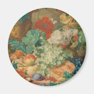Rustic Kitchen Art Vintage Fruit Flower Print Magnet