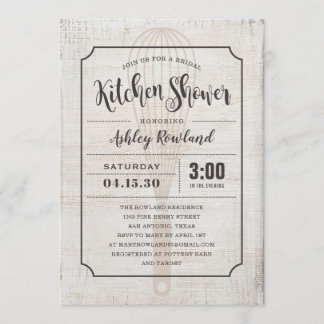 Rustic Kitchen Bridal Shower Invitations
