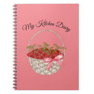 Rustic Kitchen Cookbook Personalised Pastel Cherry Notebook