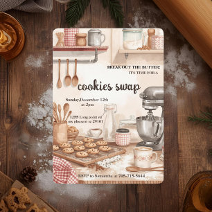 “Rustic Kitchen Cookie Swap  Invitation