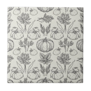 Rustic Kitchen Herbs & Veggies Pattern Tile