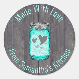 Rustic Kitchen Label Mason Jar Made With Love From