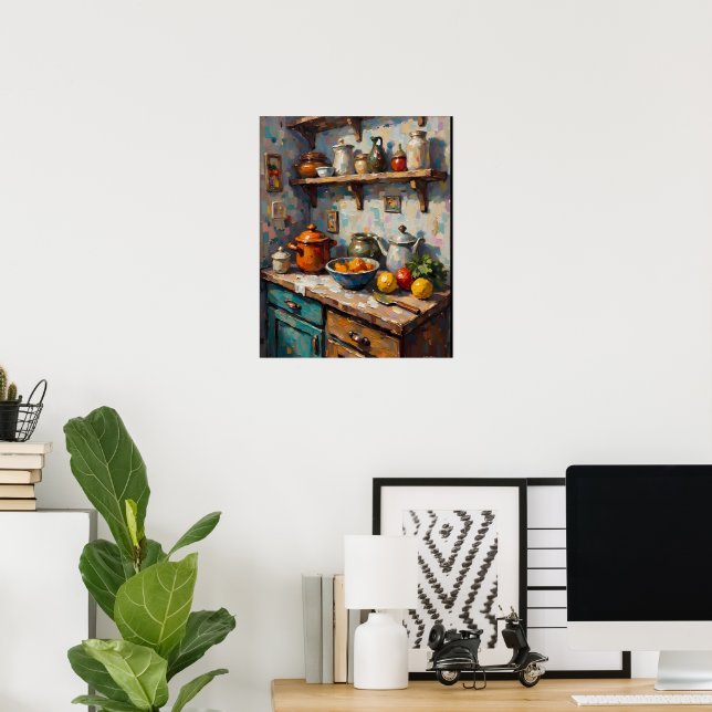 Rustic Kitchen Still Life Poster (Home Office)