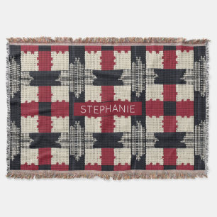 Rustic Knit Snowflake Plaid - Cosy Winter Boho Throw Blanket
