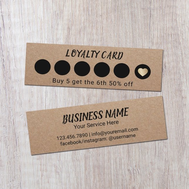 Rustic Kraft 6 Punch Loyalty Card (Creator Uploaded)