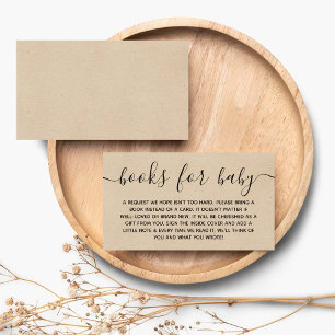 Rustic Kraft Baby Shower Book Request Enclosure Card