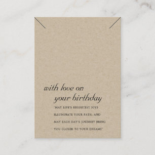 RUSTIC KRAFT BIRTHDAY GIFT NECKLACE DISPLAY CARD