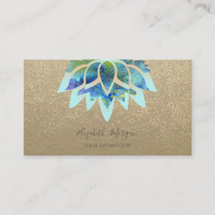 Rustic Kraft,Blue Lotus,Confetti Yoga Instructor Business Card