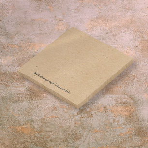 Rustic Kraft Boho Paper Style Personalised Post-it Notes