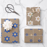 Rustic Kraft Bright Shining Star of David Hannukah Wrapping Paper Sheet<br><div class="desc">Kraft paper coloured star of David wrapping paper.</div>