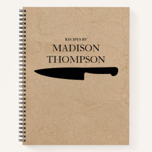 Rustic Kraft Brown Paper Simple Recipes Cookbook Notebook